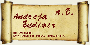 Andreja Budimir vizit kartica